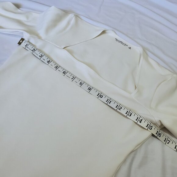 Abercrombie Long-Sleeve Ponte Squareneck Bodysuit - Medium - White/Cream - Picture 5 of 12
